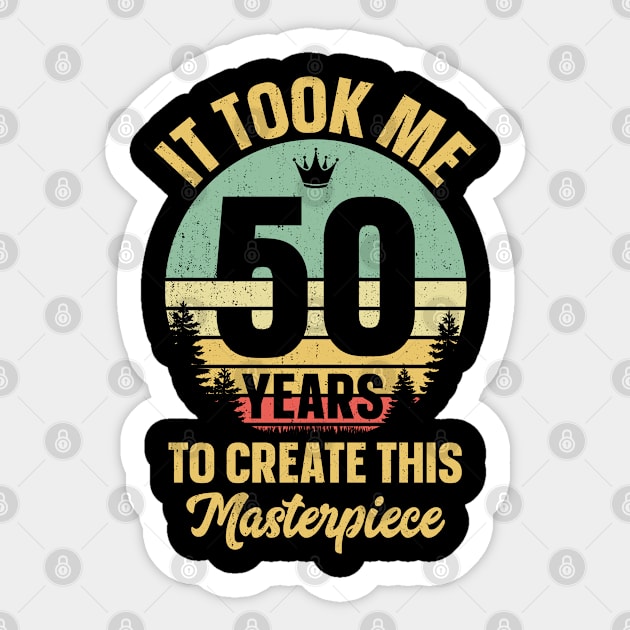 Funny 50th Birthday Shirt Adult 50 Years Old Joke Gift Vintage Sticker by trendingoriginals